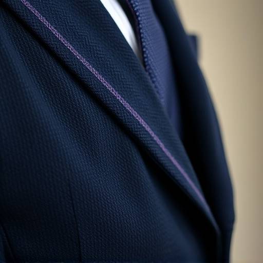 A tailor carefully hand-stitching a lapel on a wool suit jacket.