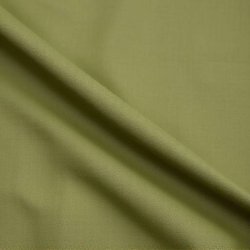 Close-up of a fine cotton twill fabric in a muted olive green