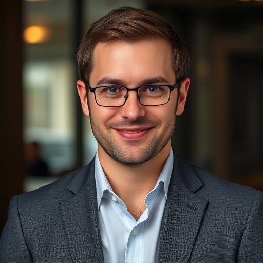 Portrait of Mr. Julian Croft, a confident financial analyst
