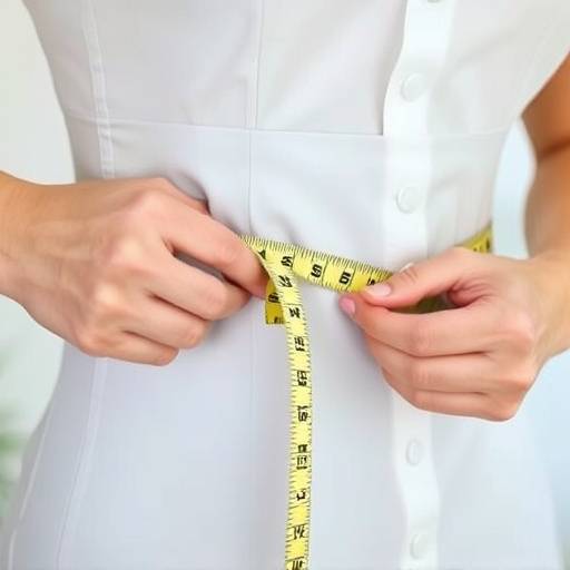 Tailor taking precise body measurements